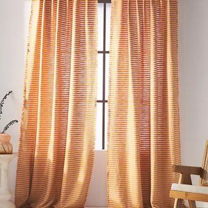 Anthropologie Striped Orange and Pink Curtains